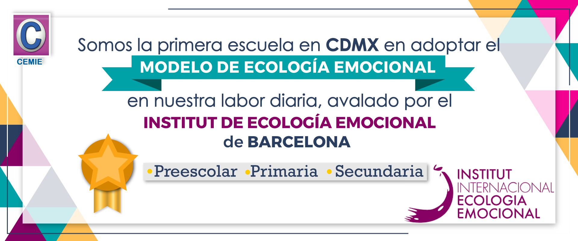 Certificado del Institut Internacional de Ecología Emocional otorgado al colegio CEMIE.