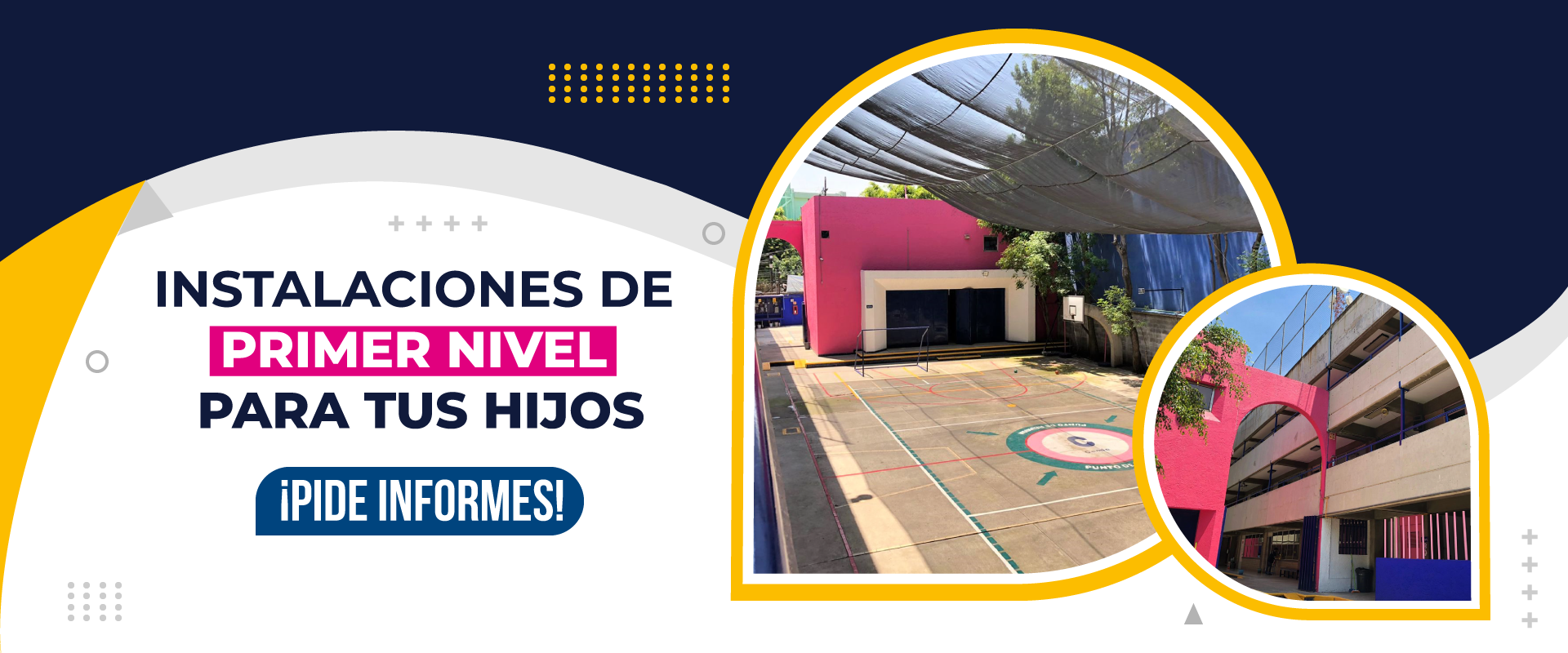 Instalaciones y áreas del plantel del colegio CEMIE.